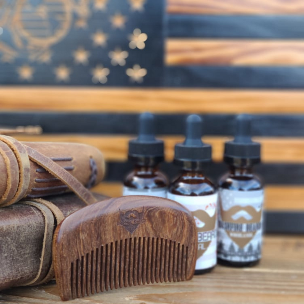 Golden Sandalwood Beard Comb – Anti-Static Wood Comb for Bearded Vets | Dashfire Beards
