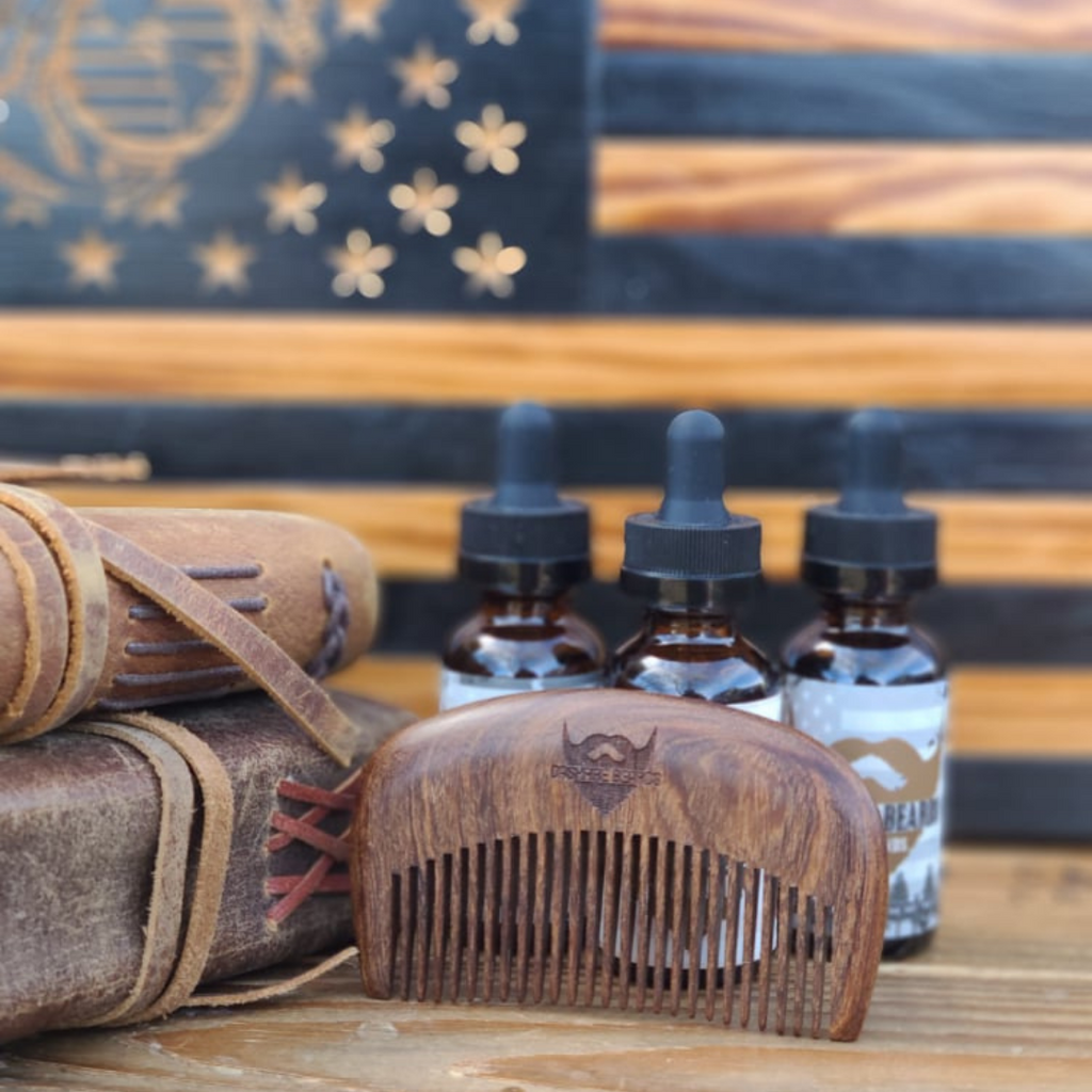 Golden Sandalwood Beard Comb – Anti-Static Wood Comb for Bearded Vets | Dashfire Beards